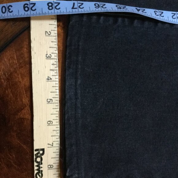 Talbots Women Size 14 Relaxed Jean Tapered Leg High Waist Distressed Black Denim - Picture 9 of 12